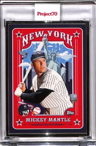 2021 TOPPS PROJECT 70 #771 MICKEY MANTLE BY SKET ONE P70 AP SILVER FRAME 51/51