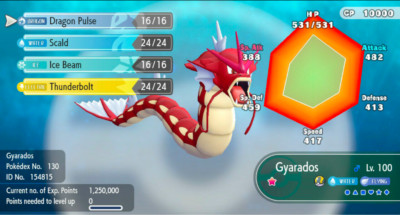 Pokemon Let's Go Pikachu/Eevee 6IV Max AV Shiny Gyarados
