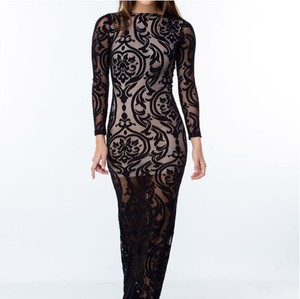 sheer lace maxi dress