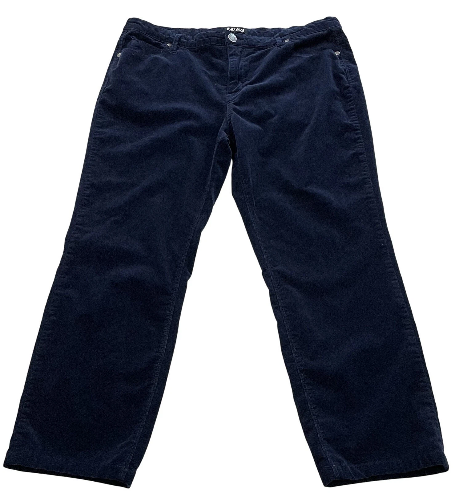 Pantalon velours côtelé Buffalo David Bitton femme 16 court bleu marine suprême skinny mi