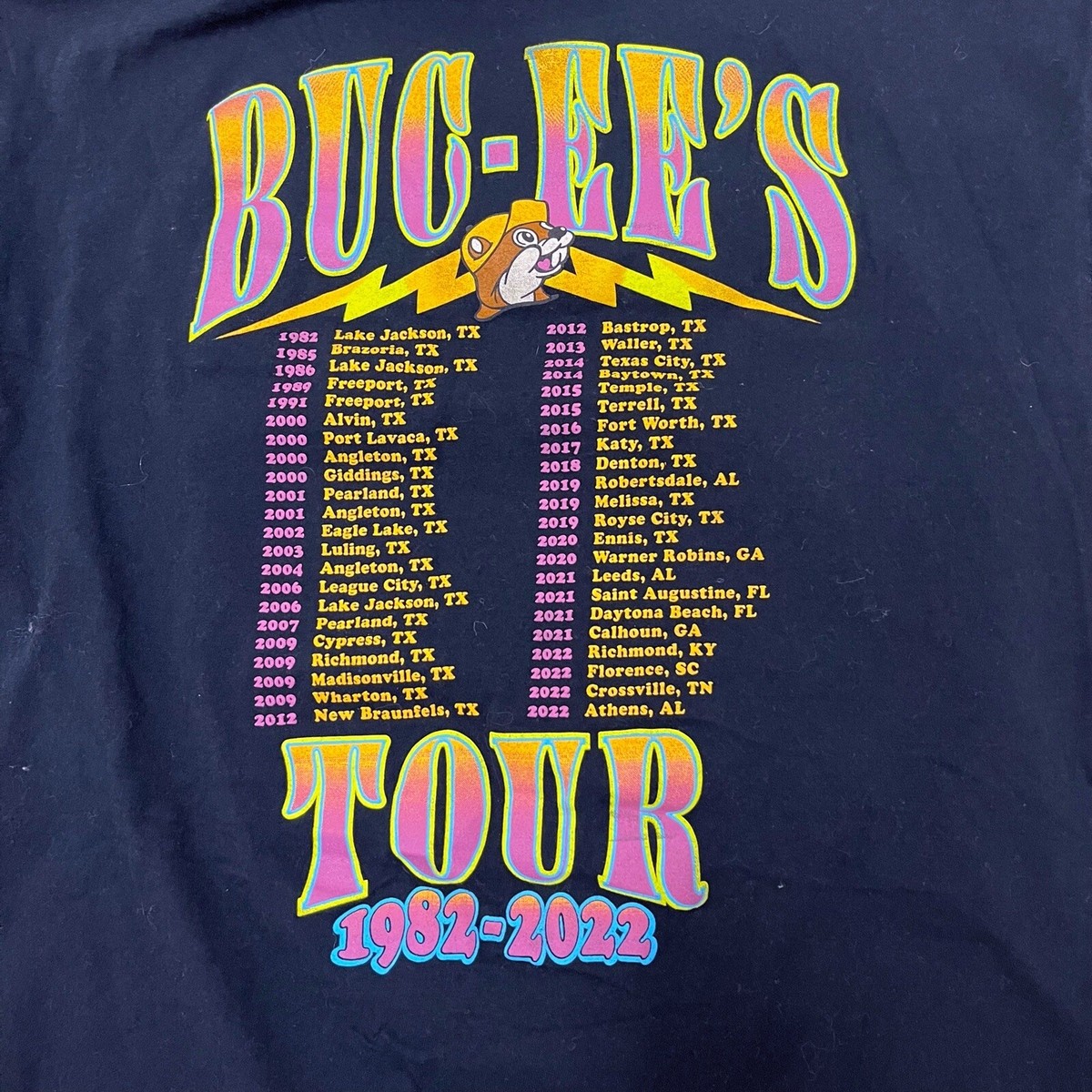 BUC-EE'S Beaver Believer Tour 182-2022 Black T Shirt Size Medium