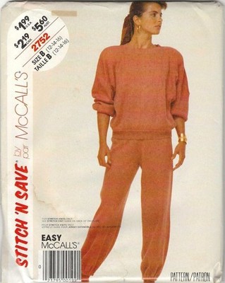 Pattern McCall's Sewing Misses' Top & Pants - Stretch Knit Only Sizes 12-16 NEW