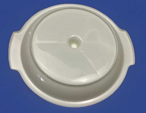 Tupperware Divided Serving Tray w Clear Seal Lid & Handle Vintage White Suzette - Picture 7 of 24