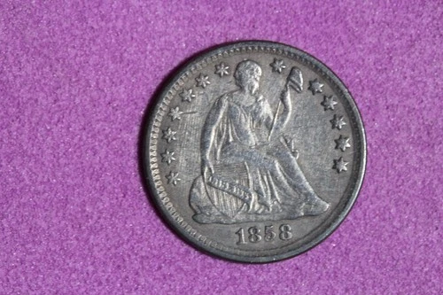 ESTATE FIND 1858 - Seated Liberty Half Dime!! #K59839