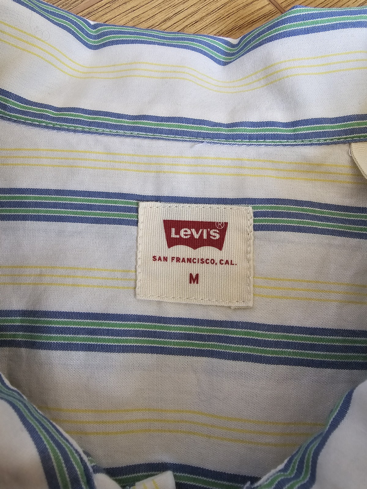 Levi's Mens Shirt Medium Short Sleeve Button Down Striped Oversized image 4