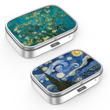 Pill Box 2 Compartment Small Pill Case,Portable for Pocket or Purse Pill Orga...