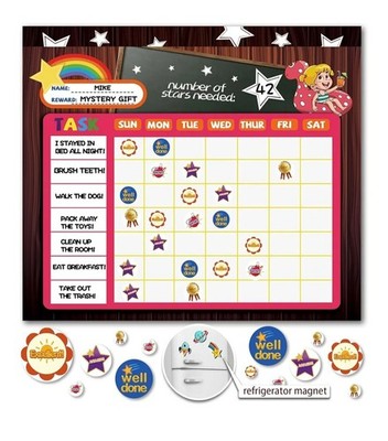 (2) New JNU Reward Chart for Multiple Kids... Over 200 Stickers...