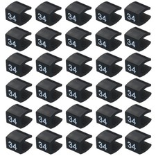 Clothes Hanger Marker 34 Size Tag White Letter on Black U Shape 100 Pcs