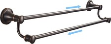 Bronze Double Towel Bar Adjustable 14.96 to 26.57 inches Towel Holder Oil