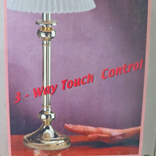 Holiday Collection 3-Way Touch Candle Table Lamp Pleated Shade 24" Gold Tone - Picture 6 of 14