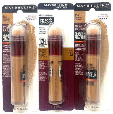 (3) Maybelline Instant Age Rewind Eraser Concealer Sealed 144 - Caramel