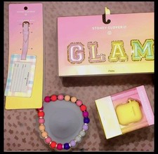Stoney Clover Multicolor Women's Accessory Set 4pc Luggage Tag GLAM Patches