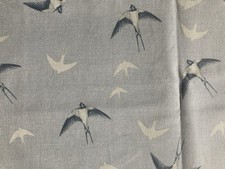 REMNANT 1.00met long x 140cm wide Fryetts 'SWALLOWS' Blue Cotton