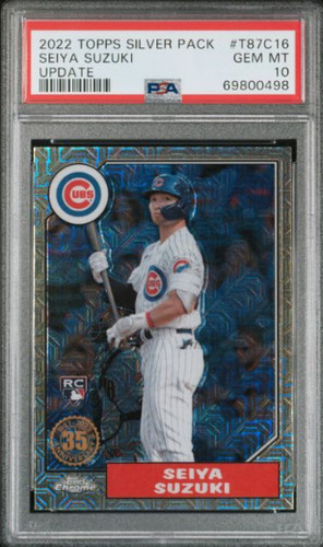 Seiya Suzuki 2022 Topps Update Silver Pack Rookie Card RC T87C16 Gem Mint PSA 10