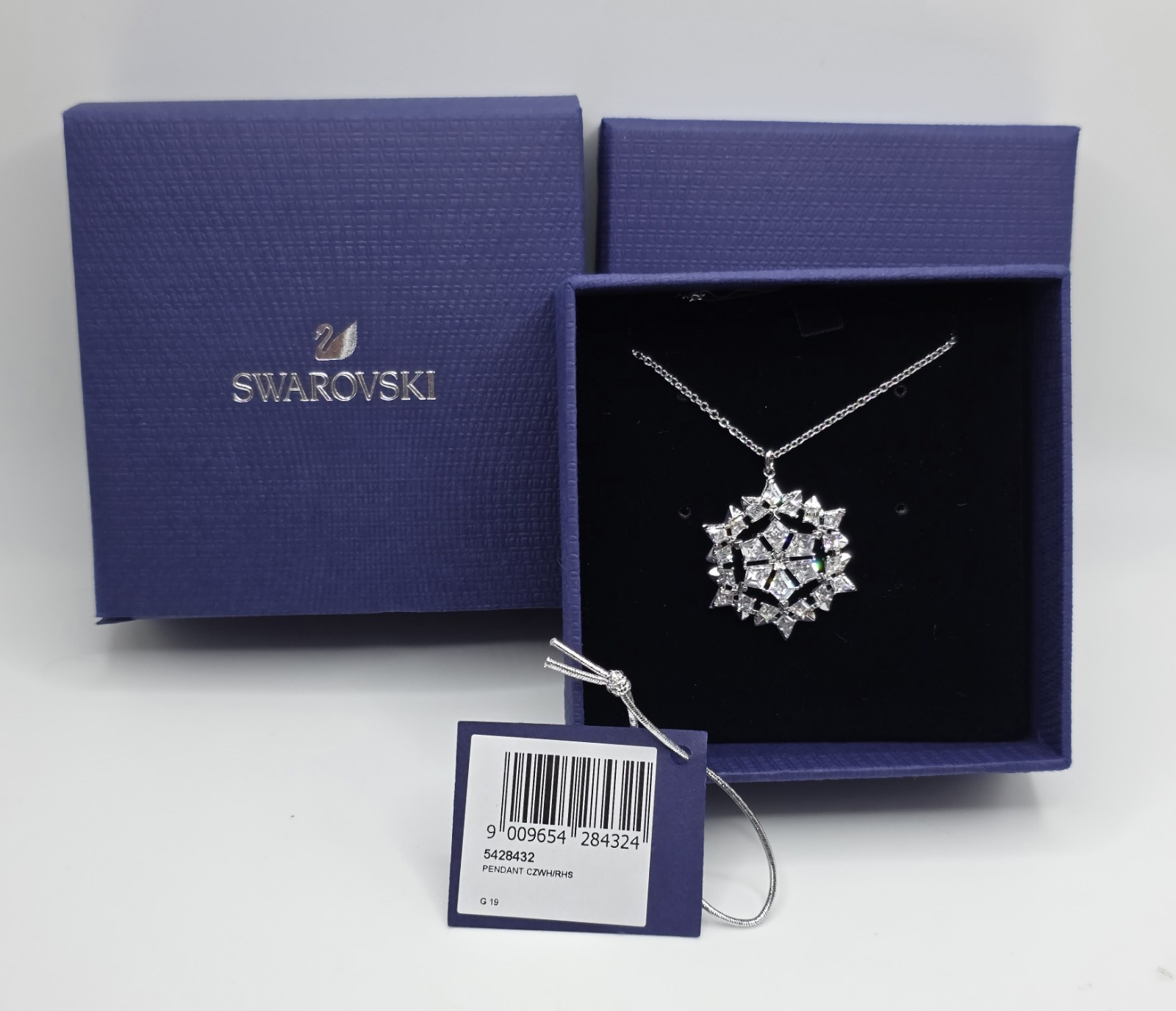 Swarovski Crystal Necklace Magic Rhodium Snowflake Pendant CZWH/RHS MIB 5428432 