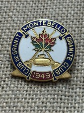 Club de Granit Montebello Granite Club Curling Club 1949 Enamel Pin *READ