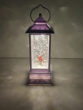 Roman Inc. LED Cardinal Snow Globe Lighted & Swirling Snow New Old Stock No Box