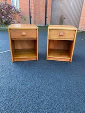 Stag Cantata Teak Pair Bedside Cabinets drawers midcentury retro mcm vintage 1