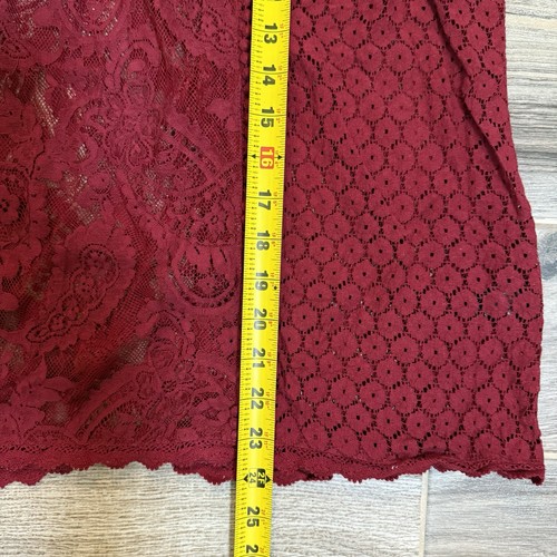 Torrid Womens Top 2X Ruby Red Mixed Lace High Neck Classic Sexy Going Out - Picture 10 of 13