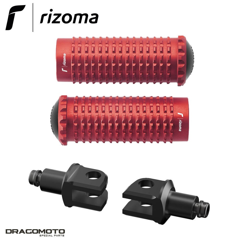 Grip extrême avec les repose-pieds RIZOMA PE631R rouges pour Z1000SX