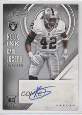2016 Panini Absolute Rook Ink Silver 359/399 Karl Joseph #29 Auto 0s3