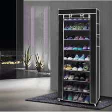 Generic Zapatera Negra 10 Capas Para Armario