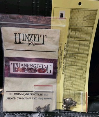 Hinzeit Cross Stitch Charmed Mini Blocks (2) WELOME & THANKSGIVING With Charms