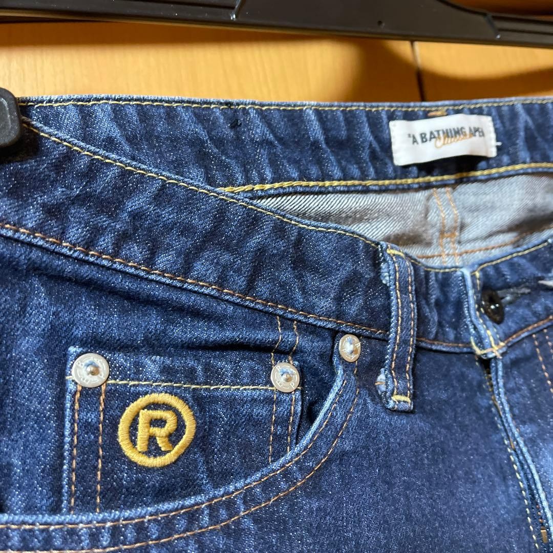 A Bathing Ape Straight Denim Pants Jeans Blue Navy SW 70cm Inseam 66cm BA0226217 thumbnail 10