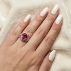 Pink Padparadscha Sapphire 5.12Ct 925 Sterling Silver White Gold Rings Size 6.25