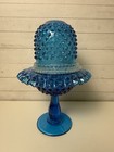 New ListingFenton Blue Hobnail 3 Piece Fairy Lamp Candle Holder *as is, please read*