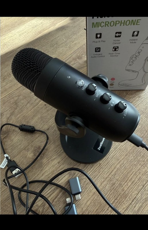 Zealsound USB Microphone, k66  Podcast Mic for iPhone PC Android PS5 Mac K66