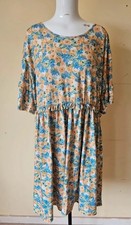 Plus size multi floral short sleeve women skater tuni dress size 24 In The Style