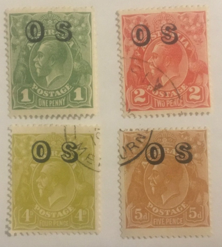 Australia Stamps , 1932-1933 , Used , 4-Official Stamps , 32126