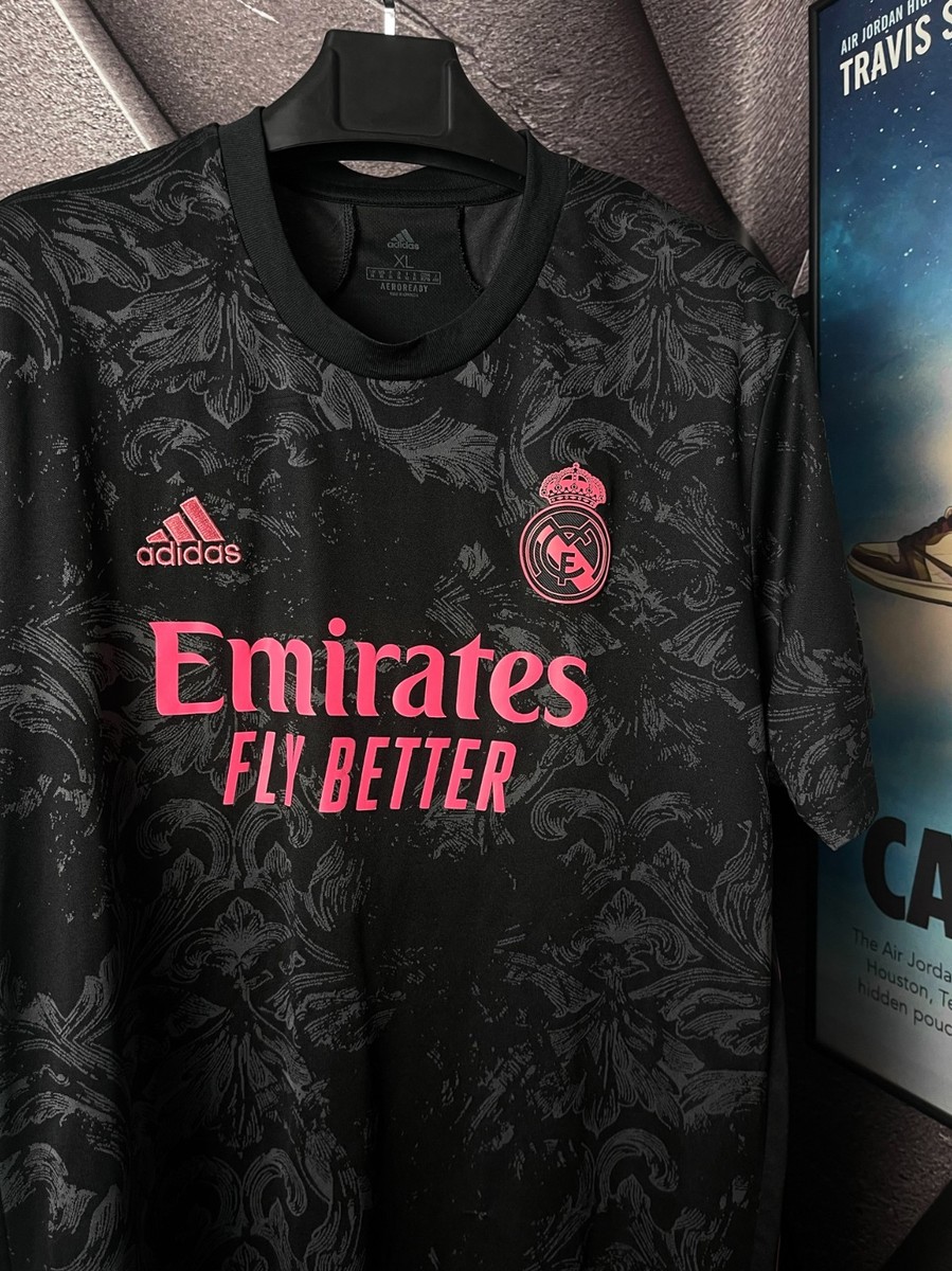Real Madrid 20/21 Third Adidas Jersey XL Black Pink AEROREADY | eBay