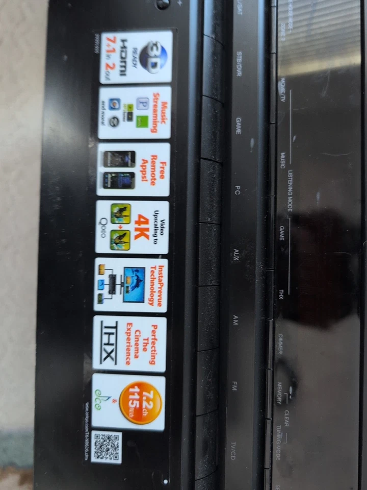 ONKYO TX-NR616 B AUDIO VIDEO RECEIVER 7.1 ch HDMI amplifier bundle w/ Remote - Image 2 of 4