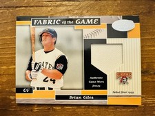 2002 Certified Materials Fabric Of The Game BRIAN GILES jersey /95 PIRATES