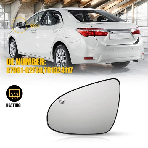 Mirror Glass Replacement Heated w/Backing Side LH For 2014-2019 Toyota Corolla
