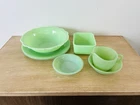 Vintage Jadeite Lot of 7 Pieces McKee and Fire King Jadite Milk Glass