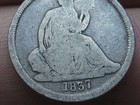 1837 Seated Liberty Silver Dime- Large Date, Good/Vg Details