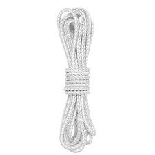 5.5 Yard Leather Cord, 5.5mm Round Braided Leather Strips, White