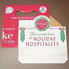 Coca-Cola Classic 6-Bottle Commemorative Cardboard Carrier, Red/White