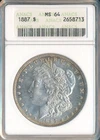 1887 MORGAN SILVER DOLLAR **ANACS CERTIFIED MS 64** SHIPS FREE!!