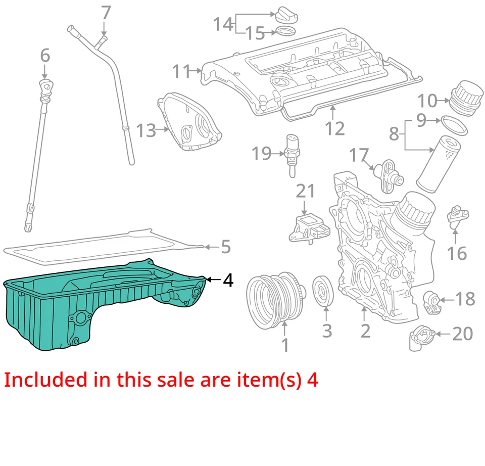 Mercedes-Benz C230 1997-2000 cárter de aceite del motor PRFUV Foto 3 de 4
