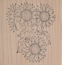 Sunflower Rubber Stamp, Large Size