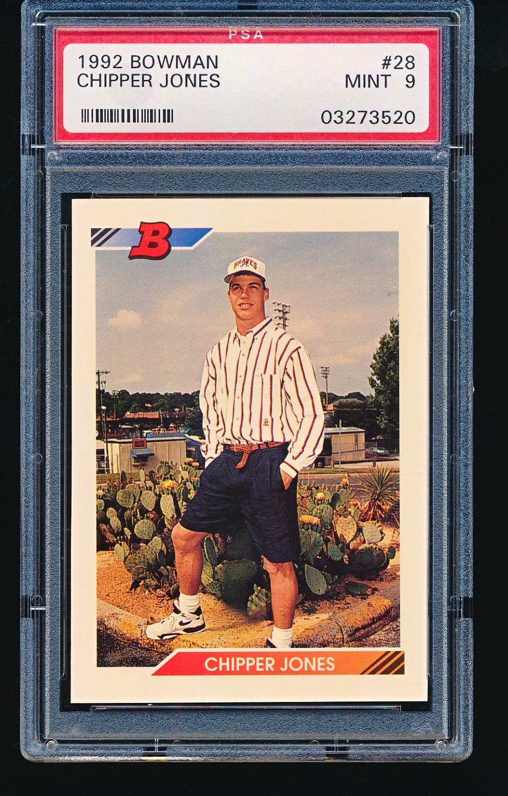 1992 Bowman CHIPPER JONES Rookie #28 PSA 9