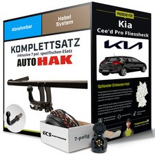 Für KIA Cee'd Pro Fliessheck Typ JD Anhängerkupplung abnehmbar +eSatz 7pol 13-18