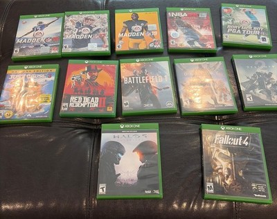  Xbox One Game Lot of 12 -Red Dead Redemption 2, Fallout 4, Halo 5, Rory McIlroy