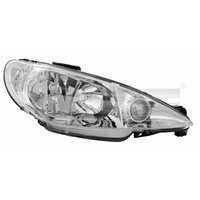 TYC Hauptscheinwerfer Scheinwerfer Links FüR Peugeot 206 CC 2D 2A/C 2E/K