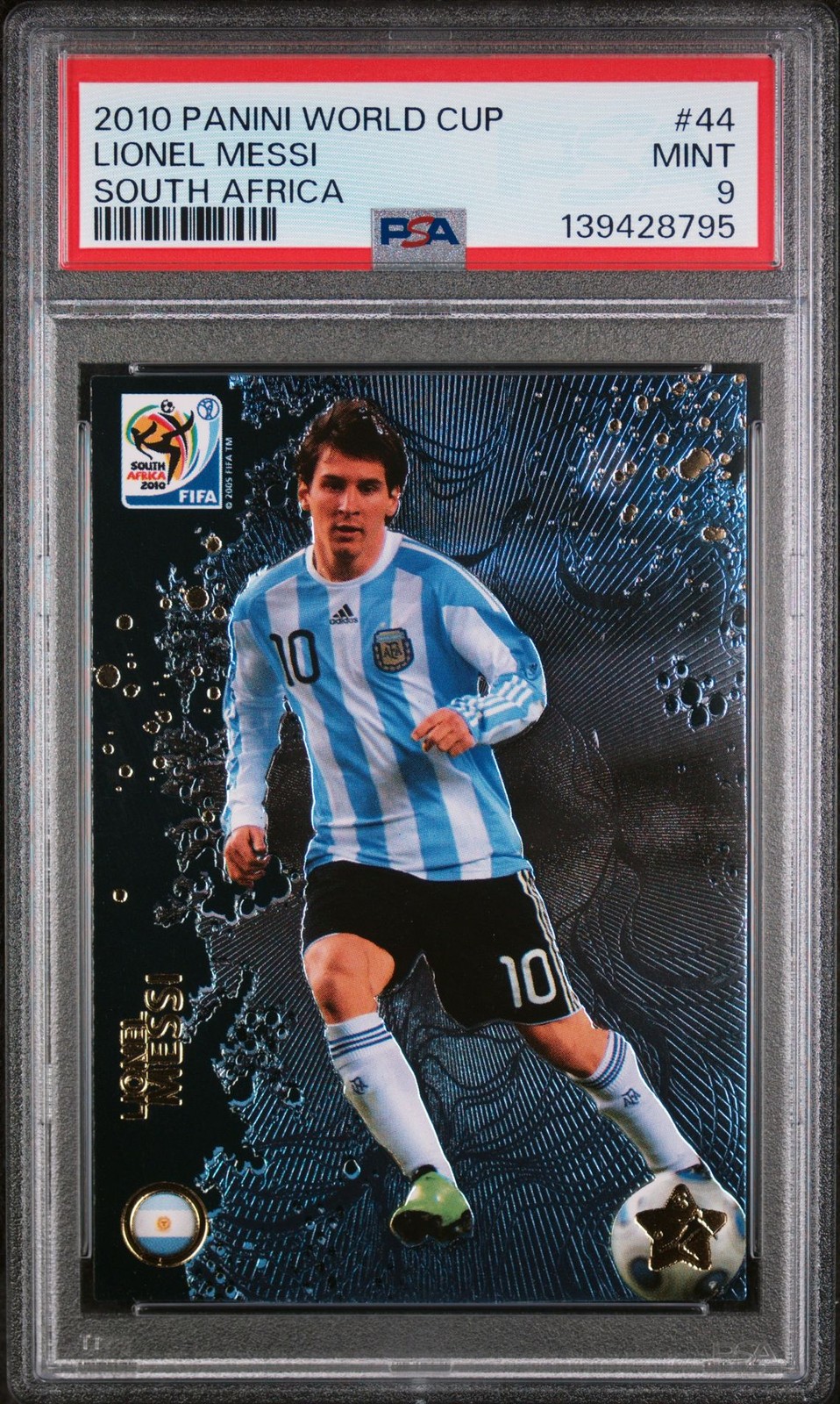 2010 Panini World Cup South Africa #44 Lionel Messi PSA 9