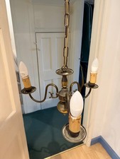 Traditional Three Arm Chandelier Ceiling Light Brass Colour